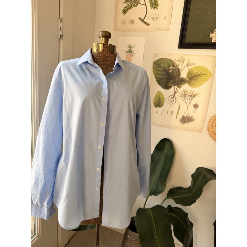 ASOS DESIGN Womens Light Blue Long Sleeve Button Down Oxford Shirt Size XL